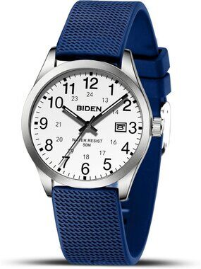 Men Blue White Analog Quartz Unisex Medical Professionals Waterproof Nurse Watch